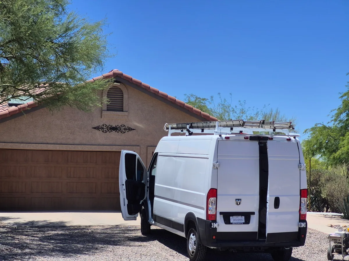 Newly painted garage